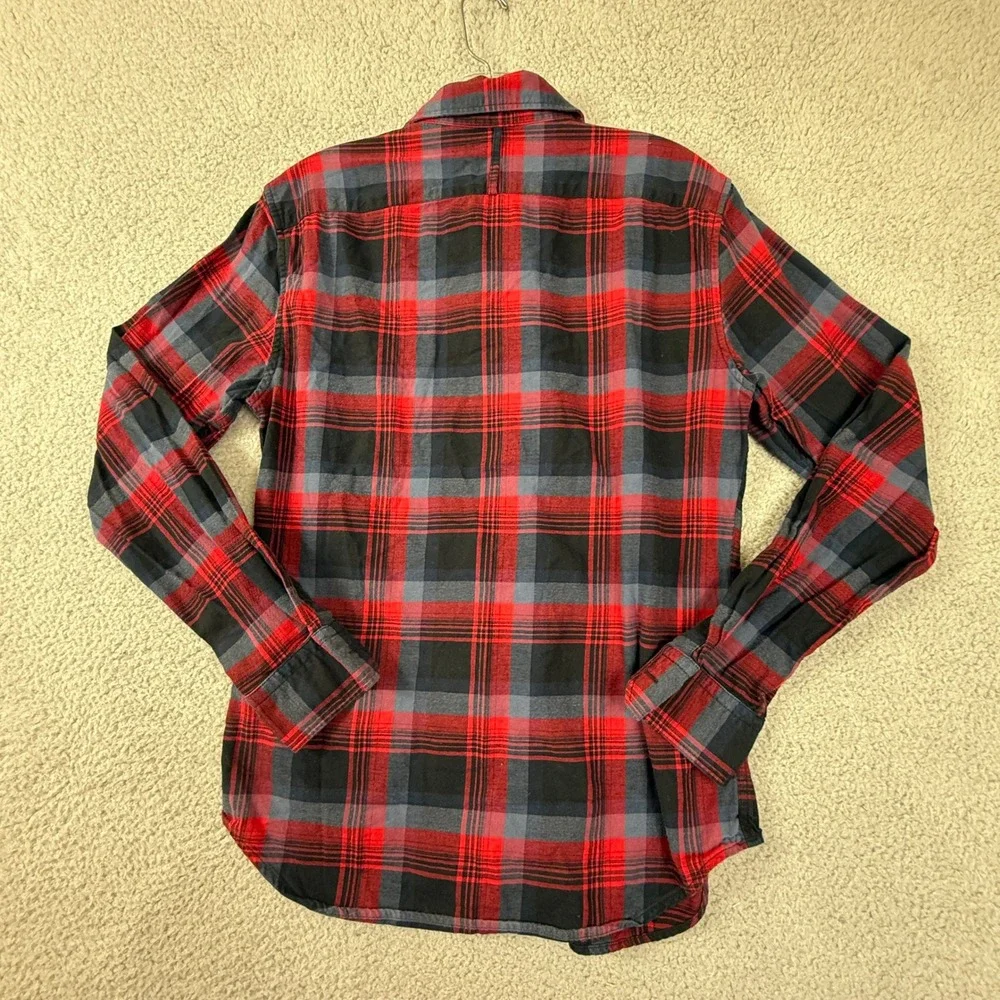 Banana Republic Luxe Flannel Grant Fit Mens Plaid Button‎ Up Shirt